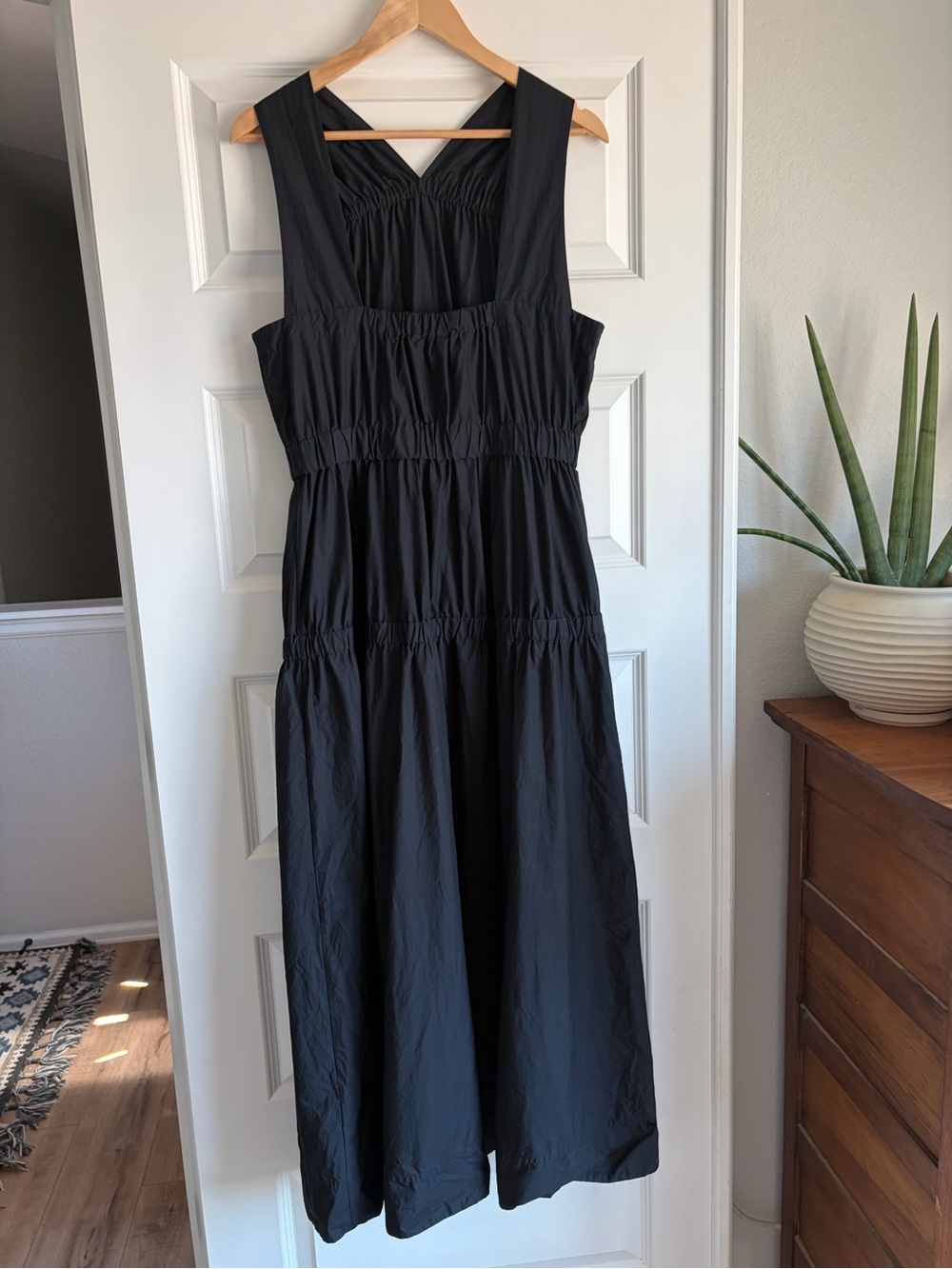 Banana Republic Cotton Poplin Ruched Drop-Waist Maxi Dress - Picture 3 of 5